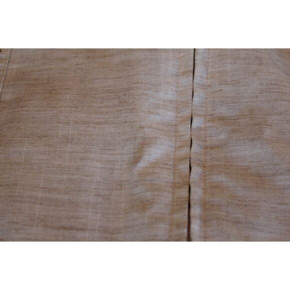 John Blair Mens Polo Shirt Size L Short Sleeve Light Tan 4 Pocket Full Zip Stain - Picture 4 of 9